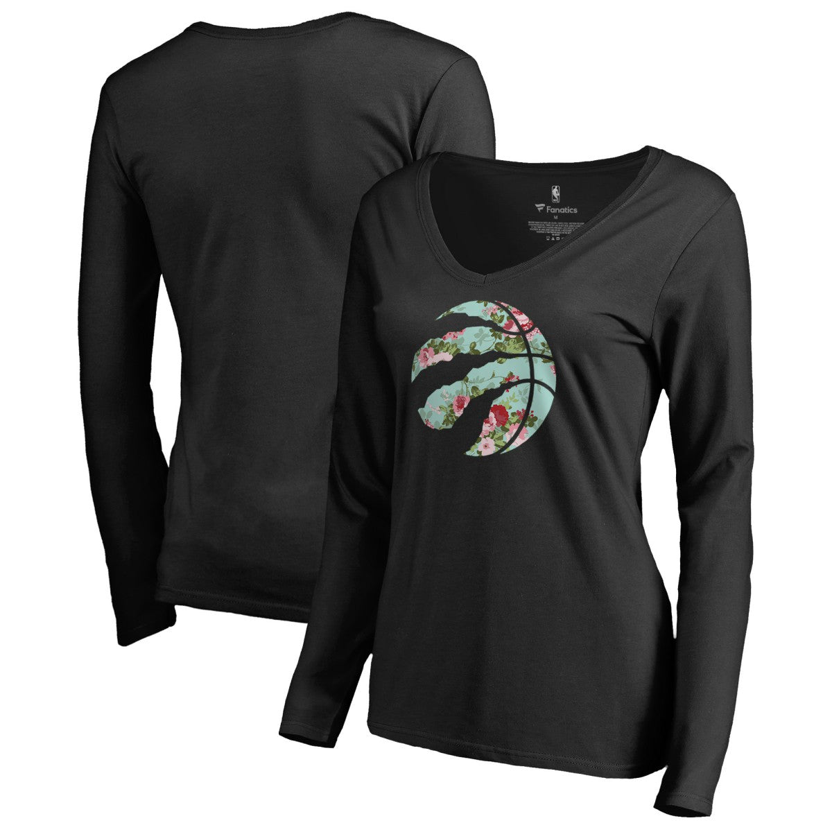 NBA Toronto Raptors Women's Lovely V-Neck Long Sleeve T-Shirt