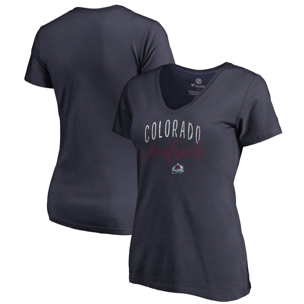 NHL Navy Colorado Avalanche Women's Graceful V-Neck T-Shirt