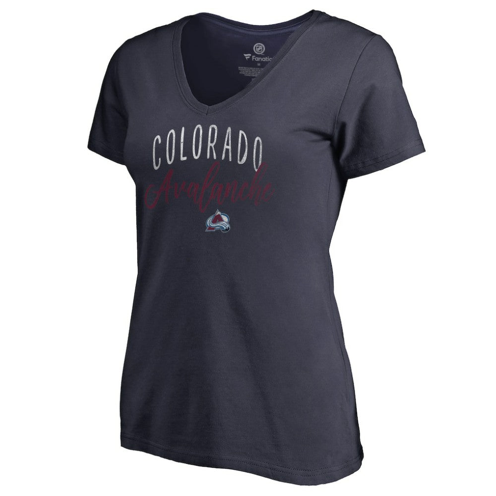 NHL Navy Colorado Avalanche Women's Graceful V-Neck T-Shirt