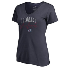 NHL Navy Colorado Avalanche Women's Graceful V-Neck T-Shirt