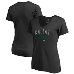 NHL Black Dallas Stars Women's Graceful V-Neck T-Shirt