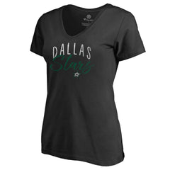 NHL Black Dallas Stars Women's Graceful V-Neck T-Shirt