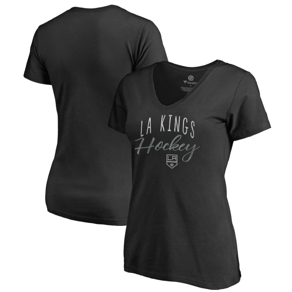 NHL Black Los Angeles Kings Women's Graceful V-Neck T-Shirt