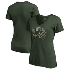 NHL Green Minnesota Wild Women's Graceful V-Neck T-Shirt