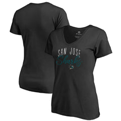 NHL Black San Jose Sharks Women's Graceful V-Neck T-Shirt