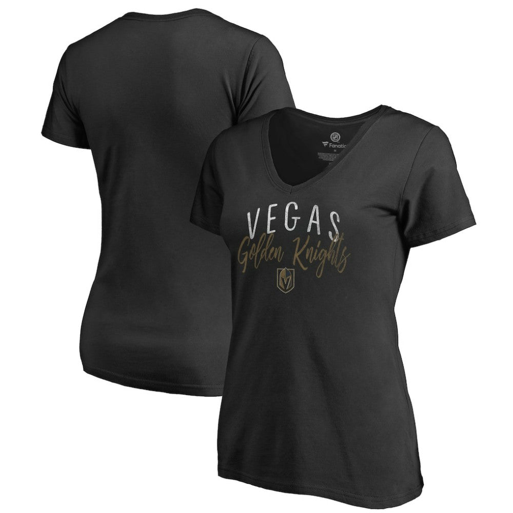 NHL Black Vegas Golden Knights Women's Graceful V-Neck T-Shirt