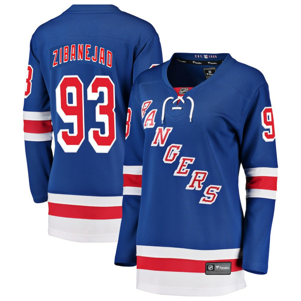 NHL Blue Mika Zibanejad New York Rangers Fanatics Women's Breakaway Player Jersey