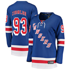 NHL Blue Mika Zibanejad New York Rangers Fanatics Women's Breakaway Player Jersey