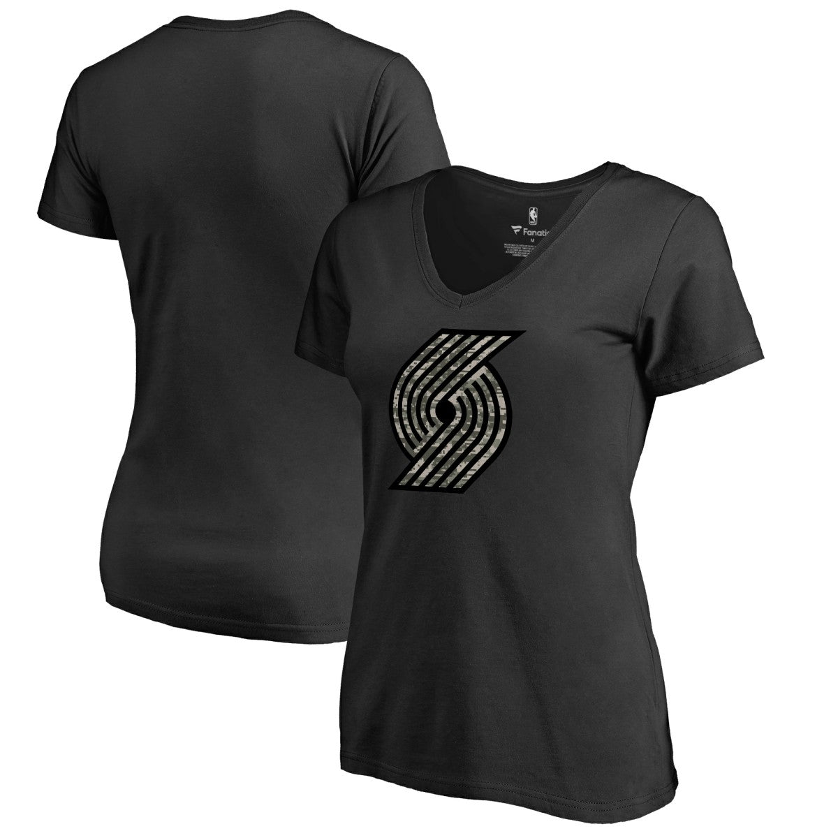 NBA Portland Trail Blazers Women's Cloak Camo V-Neck T-Shirt
