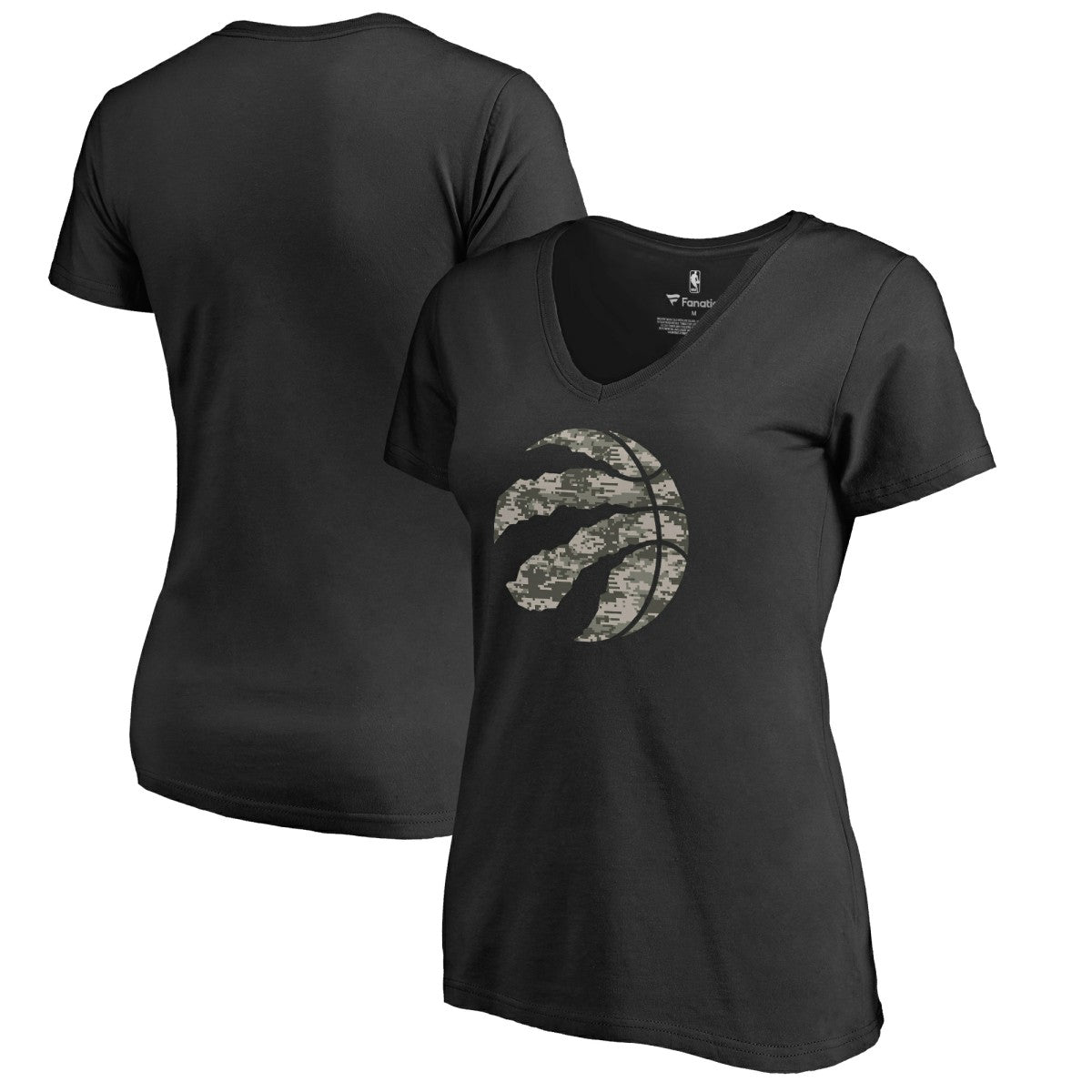 NBA Toronto Raptors Women's Cloak Camo V-Neck T-Shirt