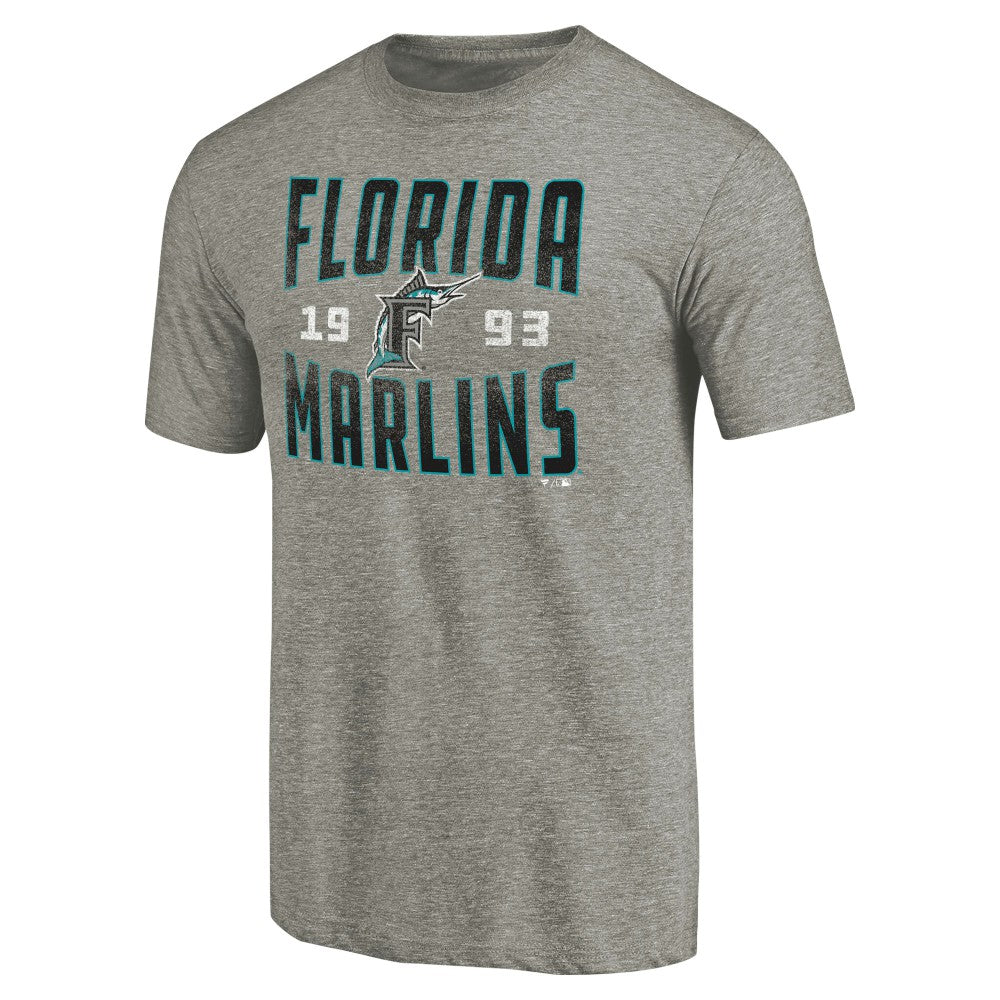 MLB Florida Marlins Cooperstown Collection Vintage Antique Stack Tri-Blend T-Shirt