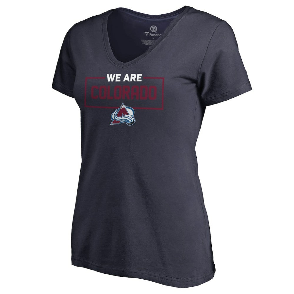 NHL Navy Colorado Avalanche Women's Iconic Collection V-Neck T-Shirt
