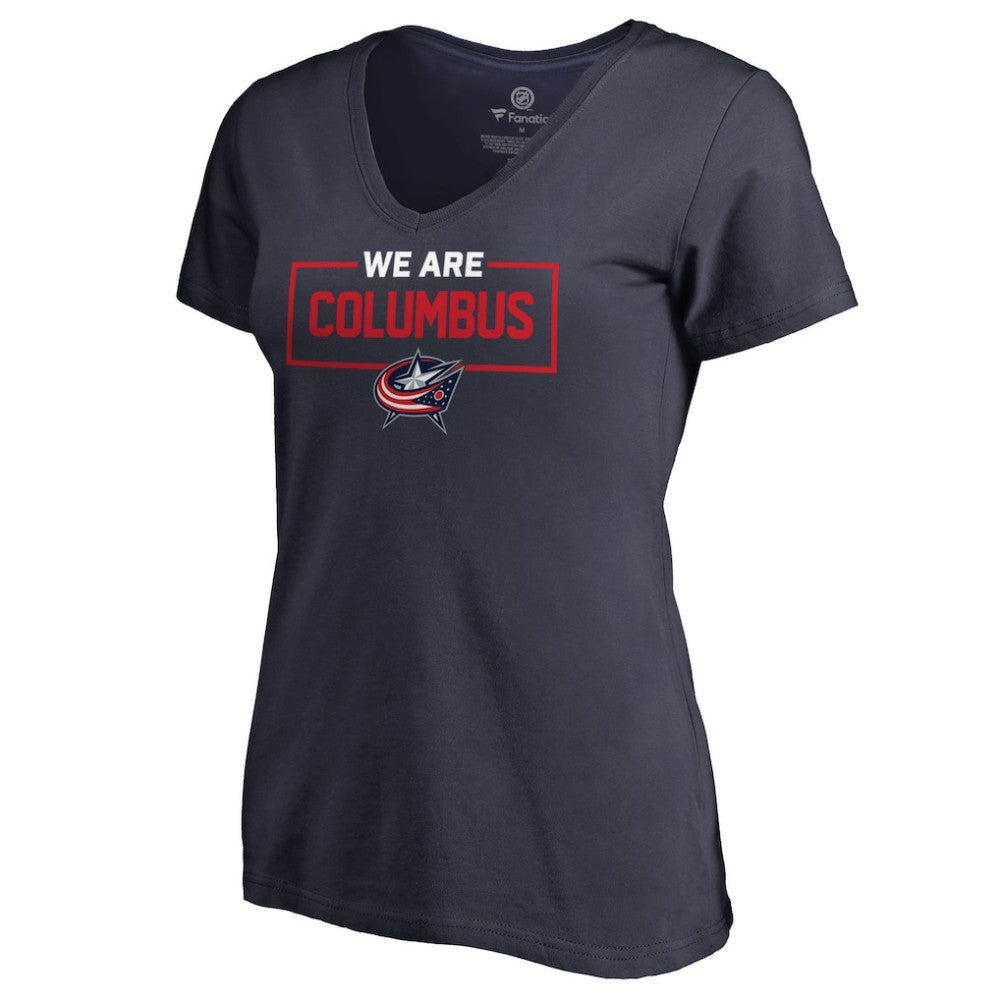 NHL Navy Columbus Blue Jackets Women's Iconic Collection V-Neck T-Shirt