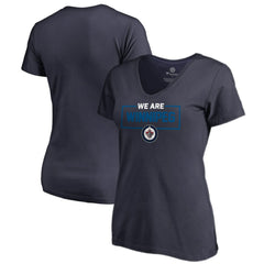 NHL Navy Winnipeg Jets Women's Iconic Collection V-Neck T-Shirt