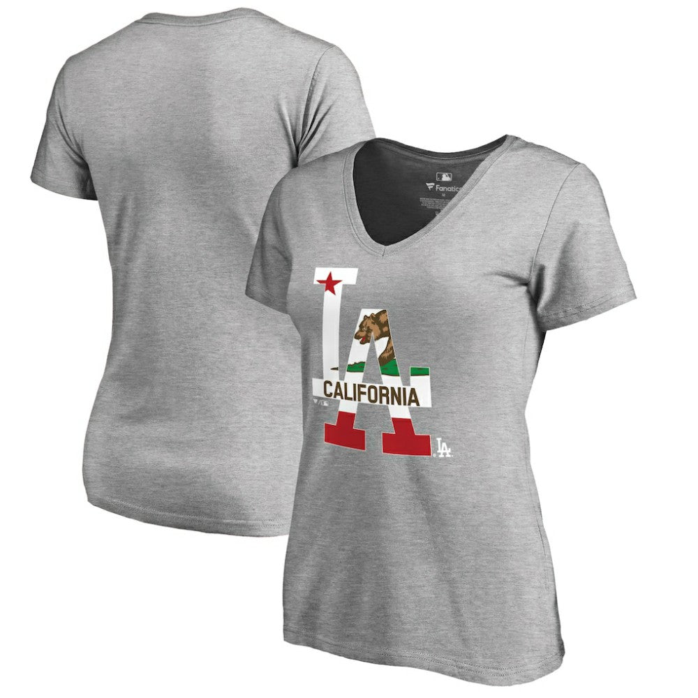 MLB Los Angeles Dodgers Women's Hometown Collection Cali Flag T-Shirt