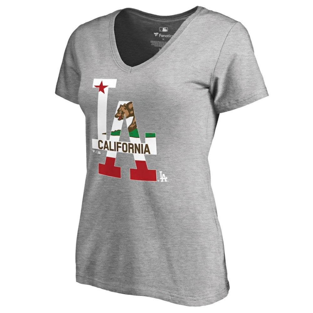 MLB Los Angeles Dodgers Women's Hometown Collection Cali Flag T-Shirt