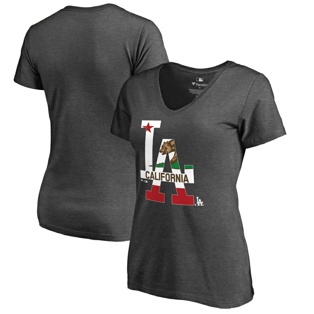 MLB Los Angeles Dodgers Women's Hometown Collection Cali Flag T-Shirt