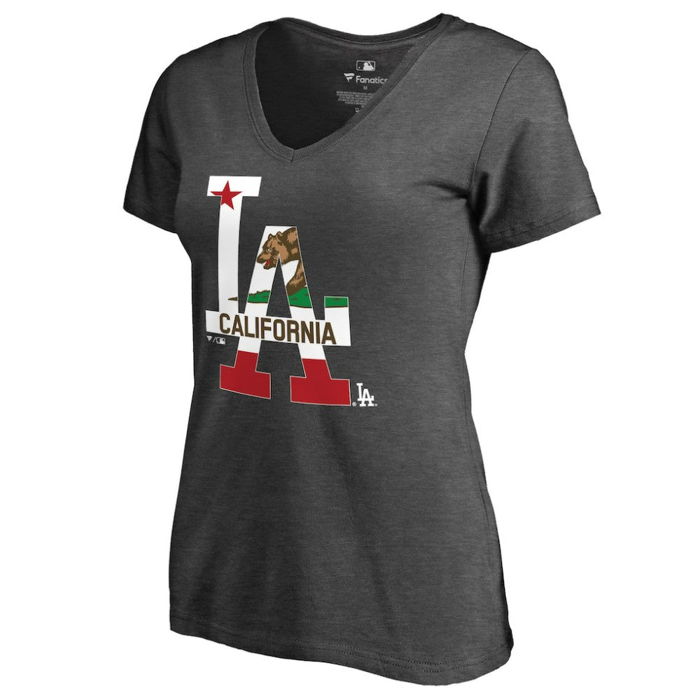 MLB Los Angeles Dodgers Women's Hometown Collection Cali Flag T-Shirt
