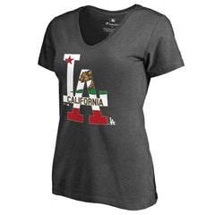 MLB Los Angeles Dodgers Women's Hometown Collection Cali Flag T-Shirt
