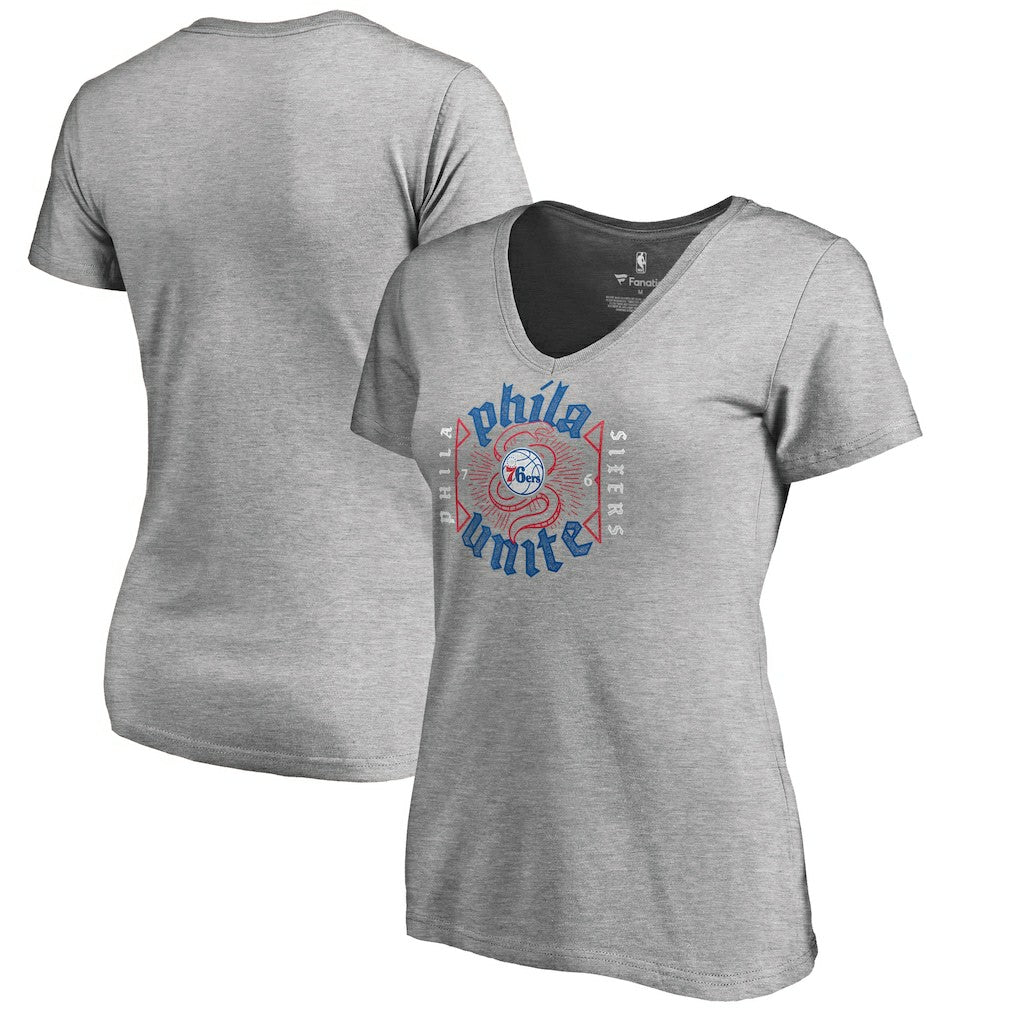 NBA Philadelphia 76ers Women's Hometown Collection Unite V-Neck T-Shirt