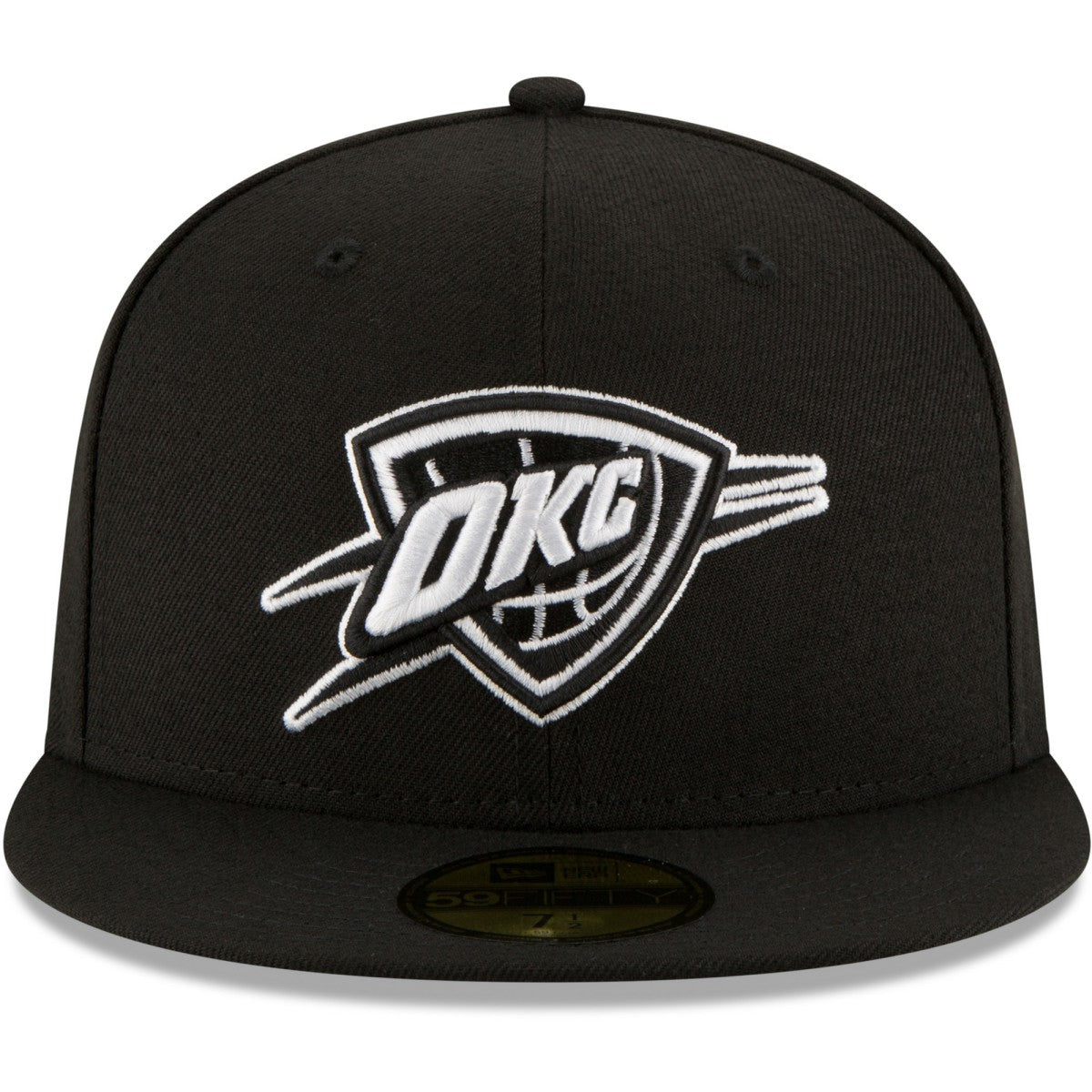 NBA Oklahoma City Thunder Black & White Logo 59FIFTY Fitted Hat