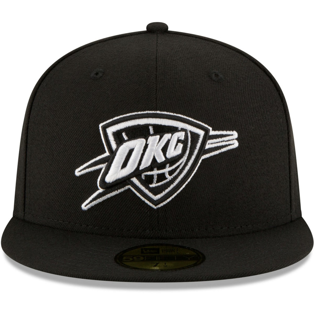 NBA Oklahoma City Thunder Black & White Logo 59FIFTY Fitted Hat