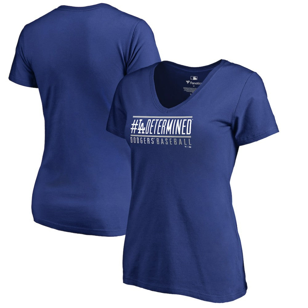 MLB Los Angeles Dodgers Women's Hometown Collection Determined V-Neck T-Shirt
