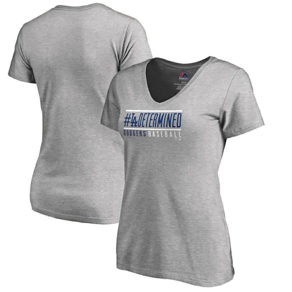 MLB Los Angeles Dodgers Women's Hometown Collection Determined V-Neck T-Shirt
