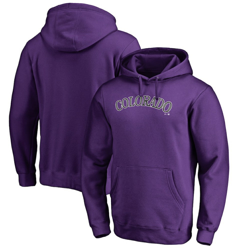 MLB Colorado Rockies Official Wordmark Fitted Pullover Hoodie