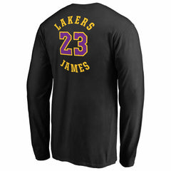 NBA LeBron James Los Angeles Lakers Round About Name & Number Long Sleeve T-Shirt
