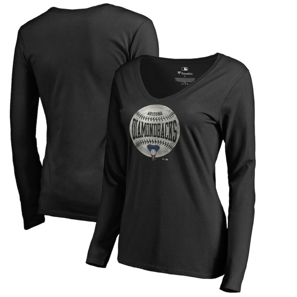 MLB Arizona Diamondbacks Women's Cooperstown Collection Slider Long Sleeve V-Neck T-Shirt