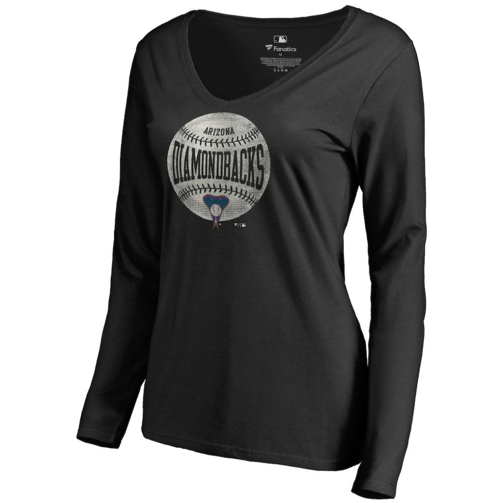 MLB Arizona Diamondbacks Women's Cooperstown Collection Slider Long Sleeve V-Neck T-Shirt