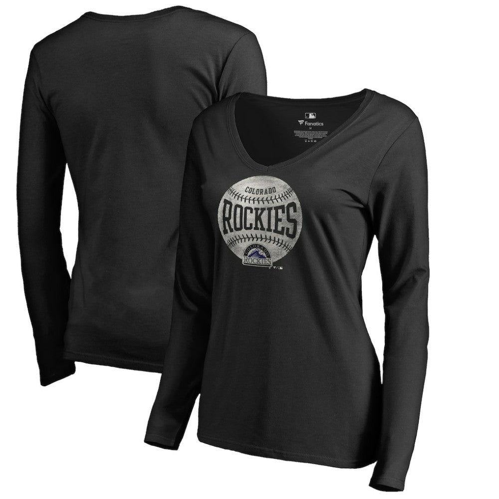 MLB Colorado Rockies Women's Cooperstown Collection Slider Long Sleeve V-Neck T-Shirt