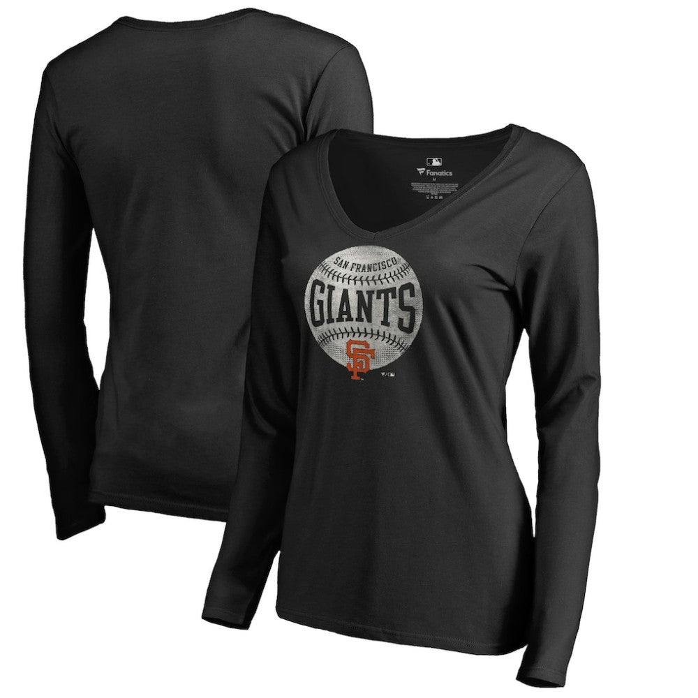 MLB San Francisco Giants Women's Cooperstown Collection Slider Long Sleeve V-Neck T-Shirt