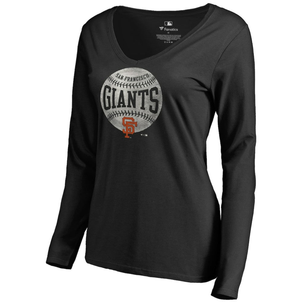 MLB San Francisco Giants Women's Cooperstown Collection Slider Long Sleeve V-Neck T-Shirt