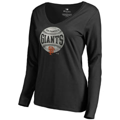 MLB San Francisco Giants Women's Cooperstown Collection Slider Long Sleeve V-Neck T-Shirt