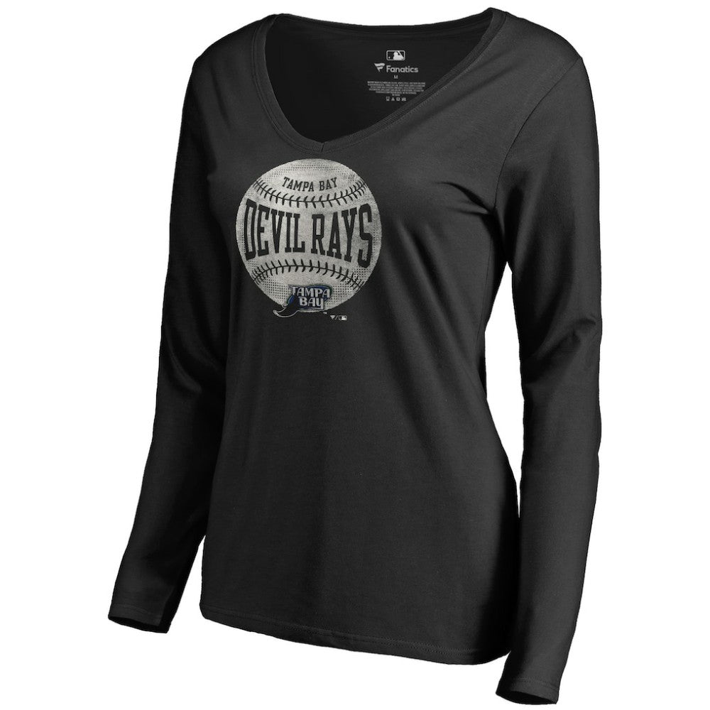 MLB Tampa Bay Rays Women's Cooperstown Collection Slider Long Sleeve V-Neck T-Shirt