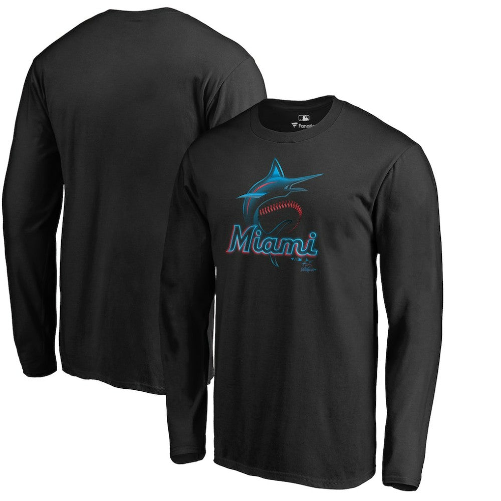 MLB Miami Marlins Midnight Mascot Long Sleeve T-Shirt