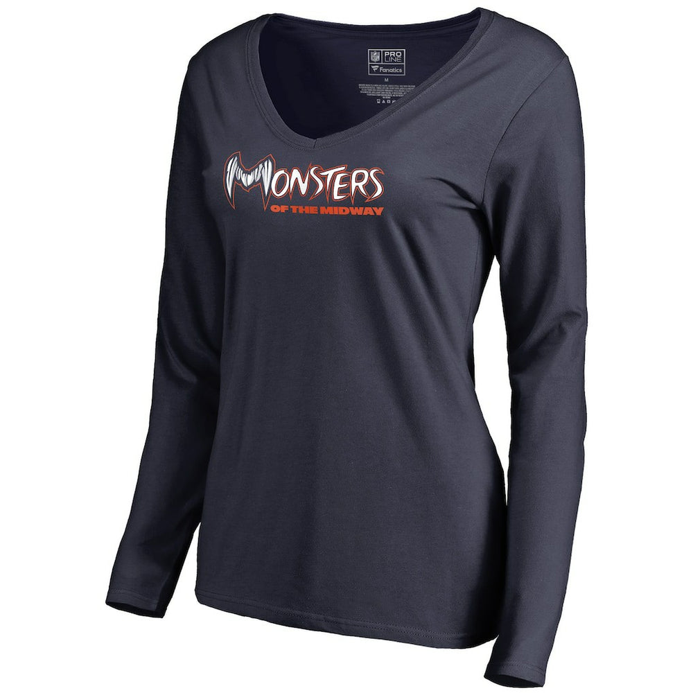Women's Monsters Long Sleeve V-Neck T-Shirt - Chicago Bears