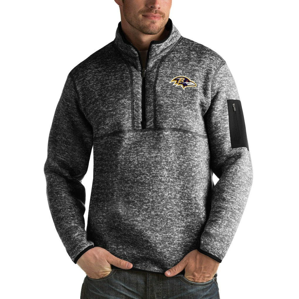 Antigua Fortune Big & Tall Quarter-Zip Pullover Jacket - Baltimore Ravens
