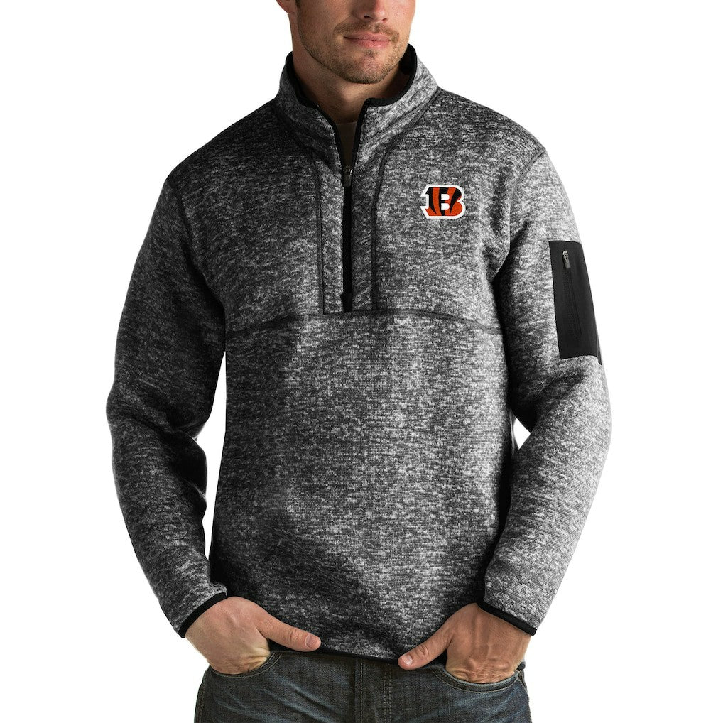 Antigua Fortune Big & Tall Quarter-Zip Pullover Jacket - Cincinnati Bengals
