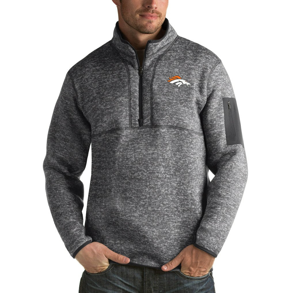 Antigua Fortune Big & Tall Quarter-Zip Pullover Jacket - Denver Broncos