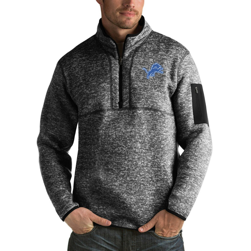 Antigua Fortune Big & Tall Quarter-Zip Pullover Jacket - Detroit Lions