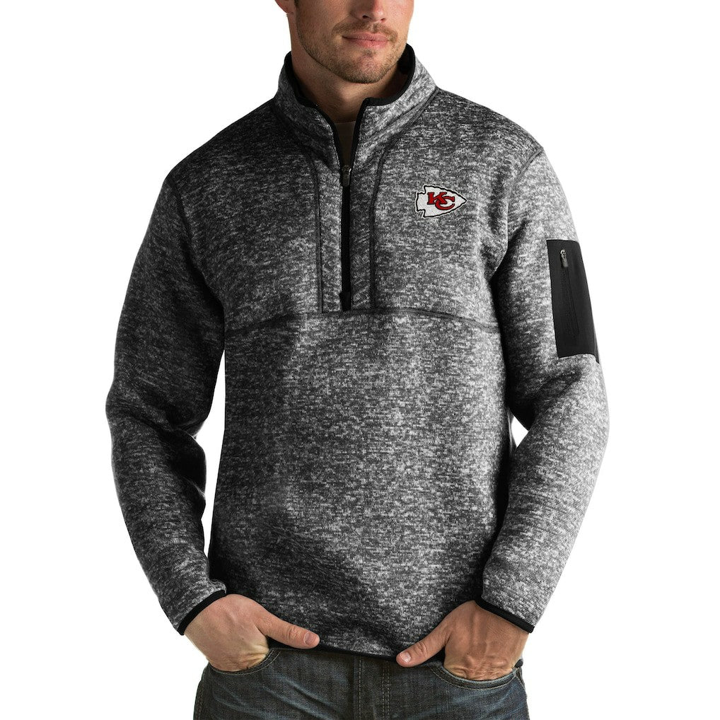 Antigua Fortune Big & Tall Quarter-Zip Pullover Jacket - Kansas City Chiefs