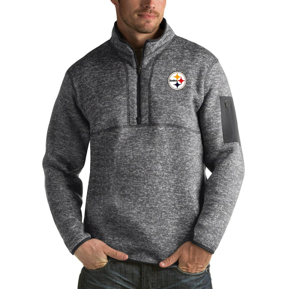 Antigua Fortune Big & Tall Quarter-Zip Pullover Jacket - Pittsburgh Steelers