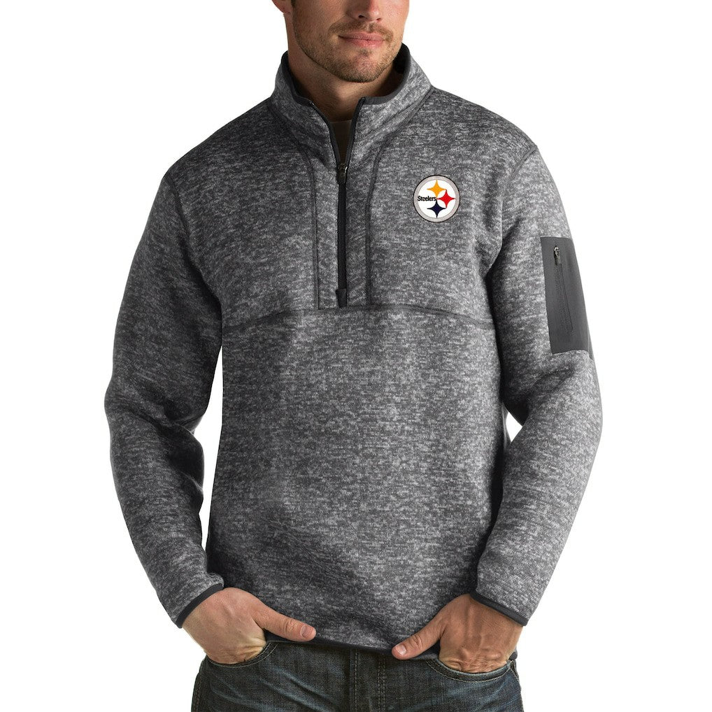 Antigua Fortune Big & Tall Quarter-Zip Pullover Jacket - Pittsburgh Steelers