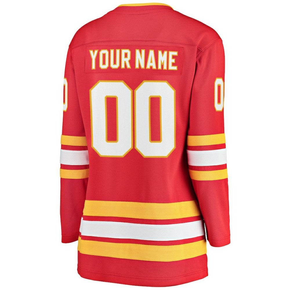 NHL Red Calgary Flames Fanatics Women's Home Breakaway Custom Jersey