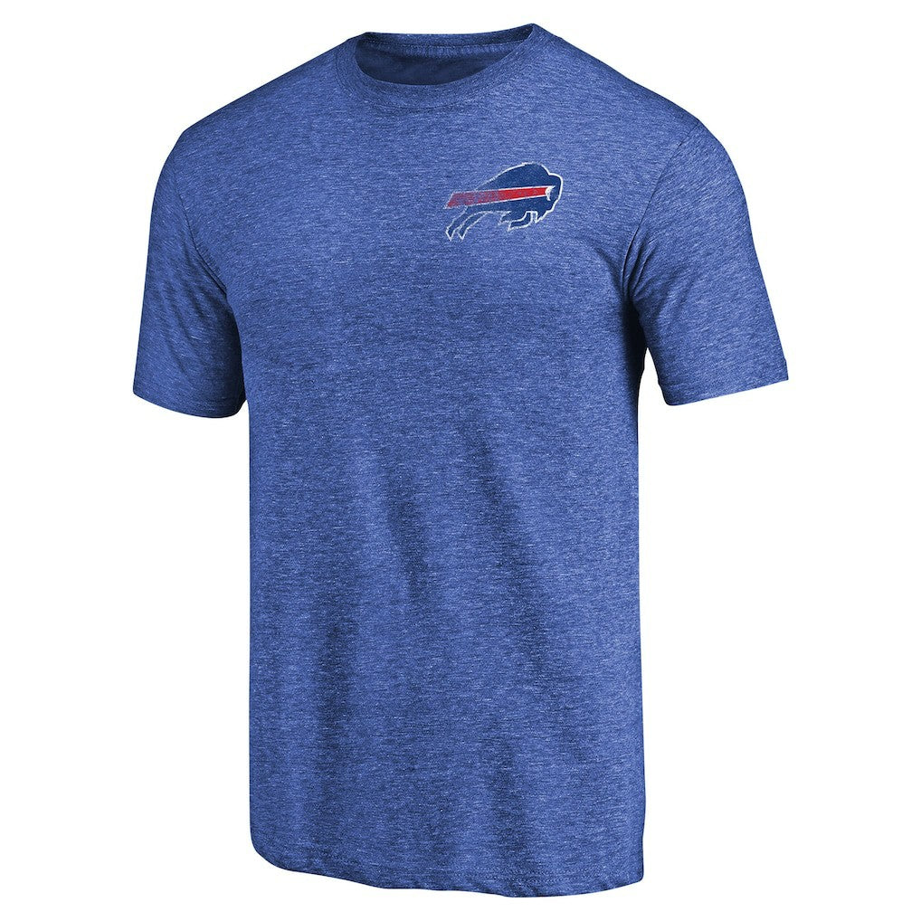 Primary Logo Left Chest Distressed Tri-Blend T-Shirt - Buffalo Bills