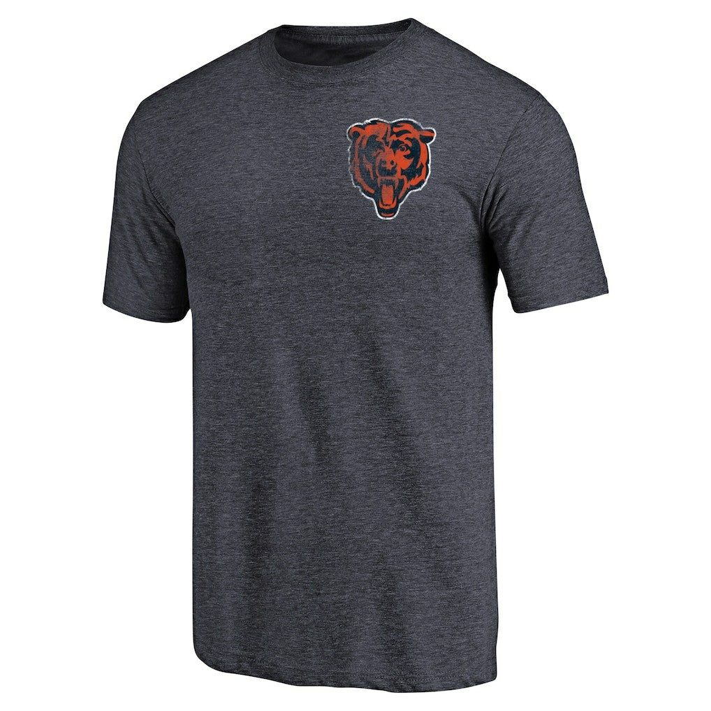 Primary Logo Left Chest Distressed Tri-Blend T-Shirt - Chicago Bears