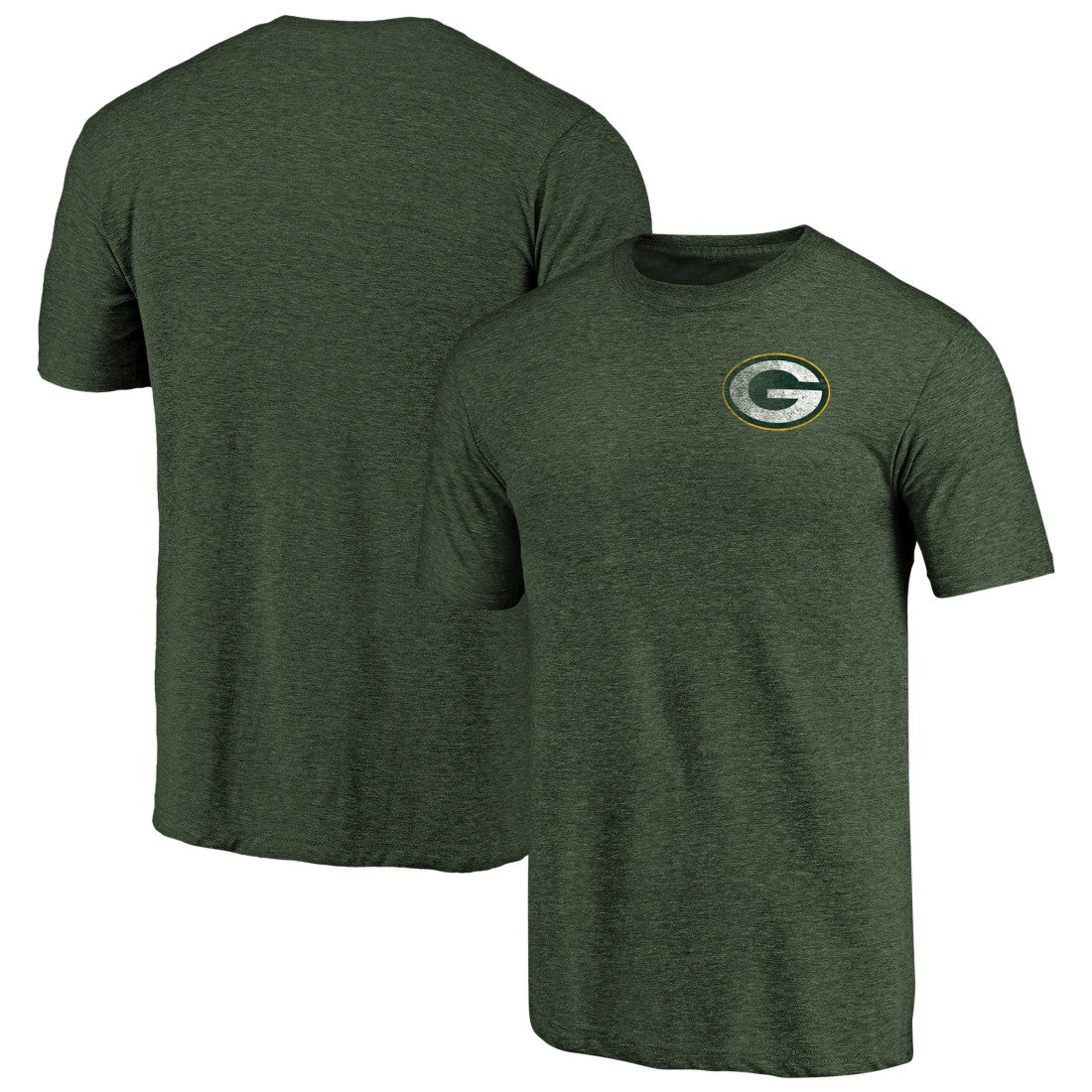 Primary Logo Left Chest Distressed Tri-Blend T-Shirt - Green Bay Packers